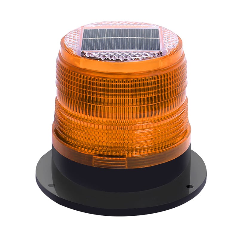 RISOON Solar Strobe Warning Safety Flashing Light/Ceiling Strobe Light, with Strong Magnetic Base Waterproof for Construction, Traffic, Factory, Crane Tower, Boat Navigation (Yellow) - Image 1